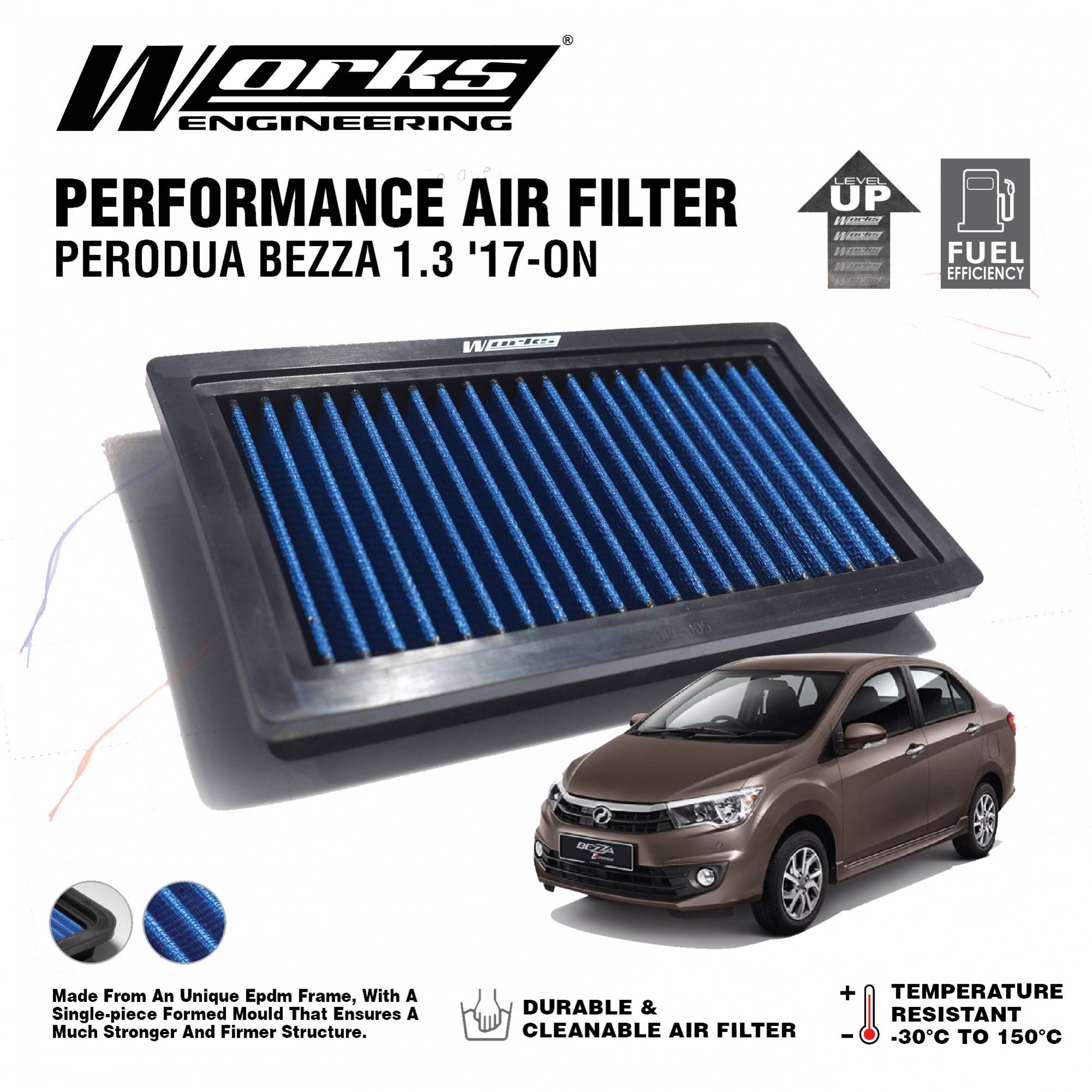 Perodua Bezza 1.3 Dual VVTi 2016+ Works Engineering Drop In Filter